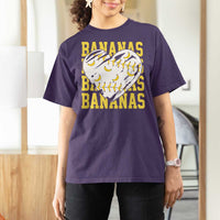 Retro Bananas T Shirt For Women Vintage Baseball Heart Graphic Game Day Gifts