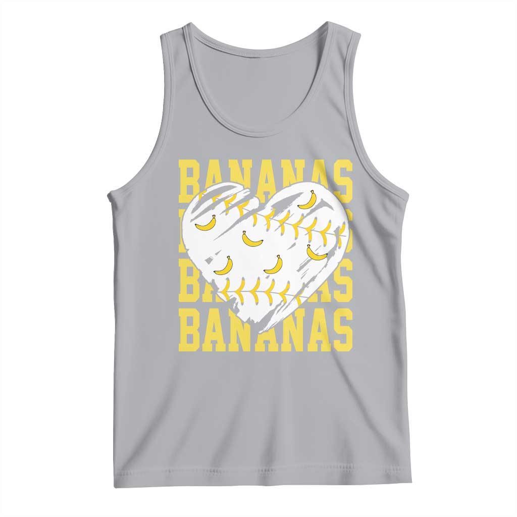 Retro Bananas Tank Top Vintage Baseball Heart Graphic Game Day Gifts