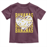 Retro Bananas Toddler T Shirt Vintage Baseball Heart Graphic Game Day Gifts