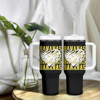 Retro Bananas Tumbler With Handle Vintage Baseball Heart Graphic Game Day Gifts