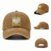Retro Bananas Washed Cotton Baseball Cap Vintage Baseball Heart Graphic Game Day Gifts