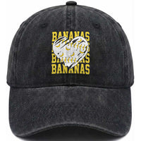 Retro Bananas Washed Cotton Baseball Cap Vintage Baseball Heart Graphic Game Day Gifts