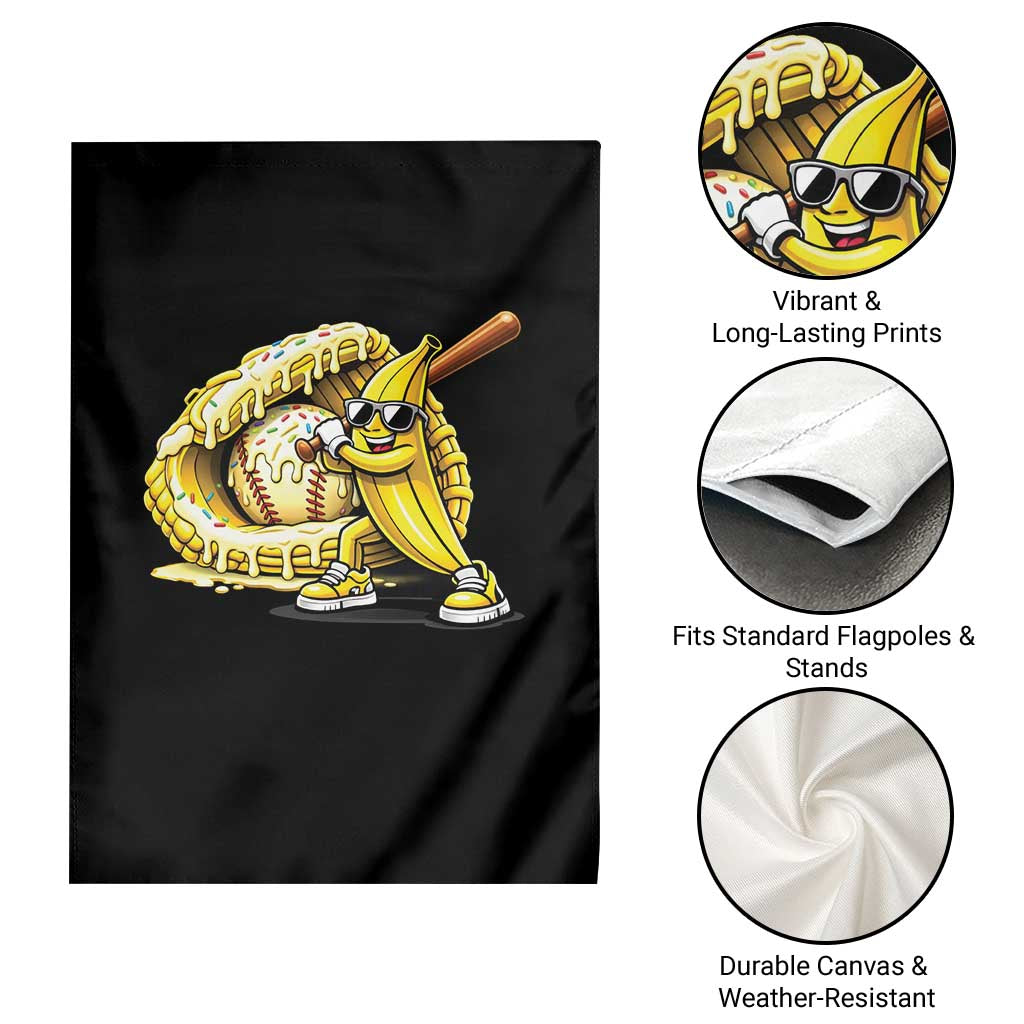 Baseball Banana Garden Flag Funny Baseball Glove Drip Kids Youth Boys Girls