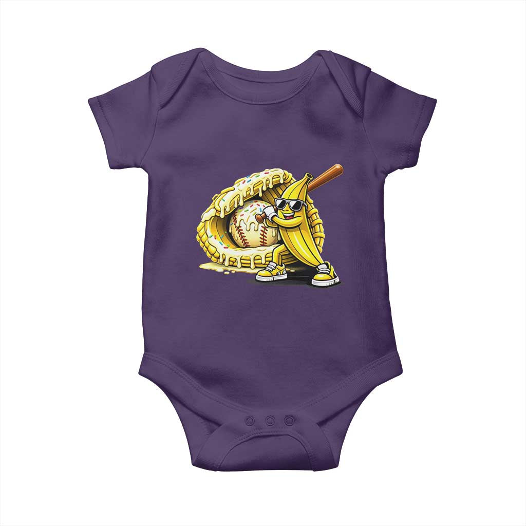 Baseball Banana Baby Onesie Funny Baseball Glove Drip Kids Youth Boys Girls