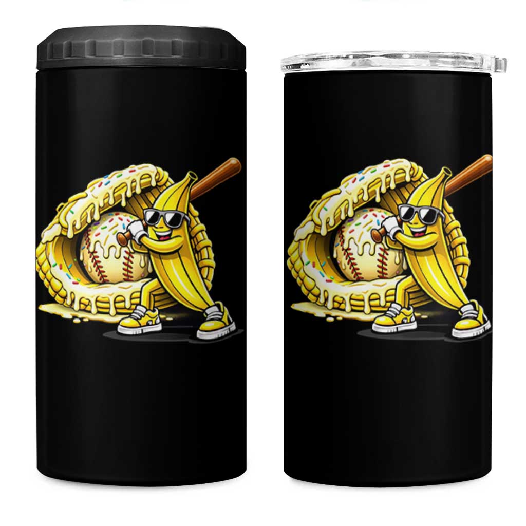Baseball Banana 4 in 1 Can Cooler Tumbler Funny Baseball Glove Drip Kids Youth Boys Girls