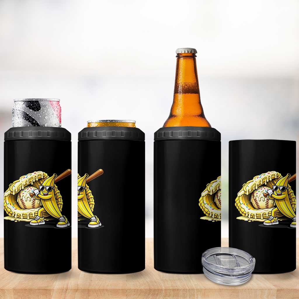 Baseball Banana 4 in 1 Can Cooler Tumbler Funny Baseball Glove Drip Kids Youth Boys Girls