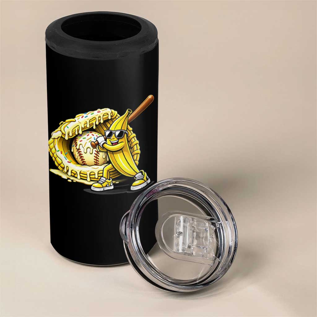 Baseball Banana 4 in 1 Can Cooler Tumbler Funny Baseball Glove Drip Kids Youth Boys Girls
