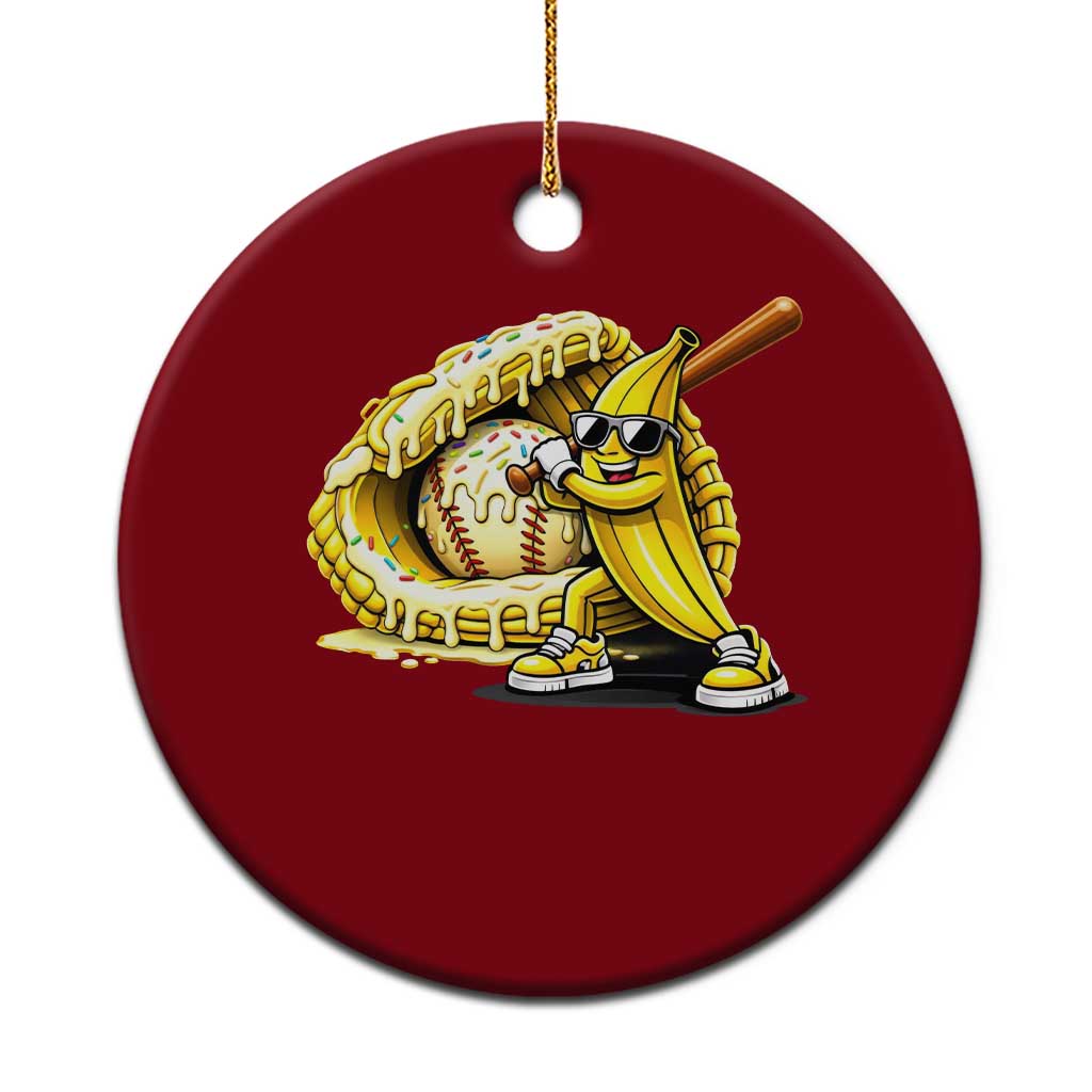 Baseball Banana Ceramic Ornament Funny Baseball Glove Drip Kids Youth Boys Girls