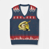 Baseball Banana V-Neck Knit Sweater Vest Funny Baseball Glove Drip Kids Youth Boys Girls