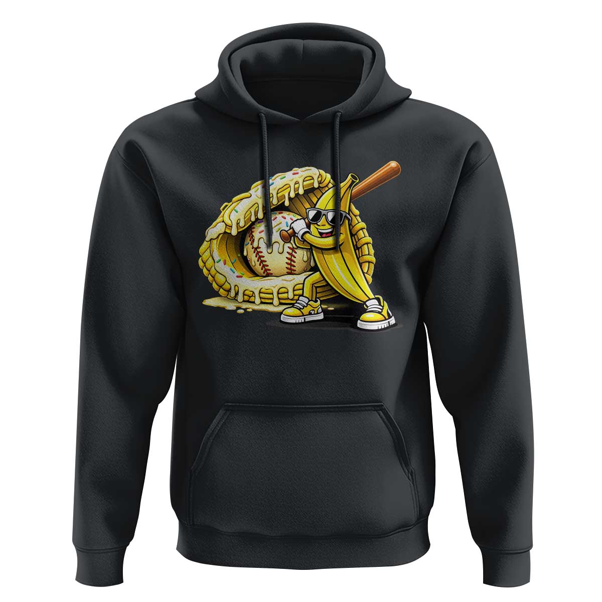 Baseball Banana Hoodie Funny Baseball Glove Drip Kids Youth Boys Girls