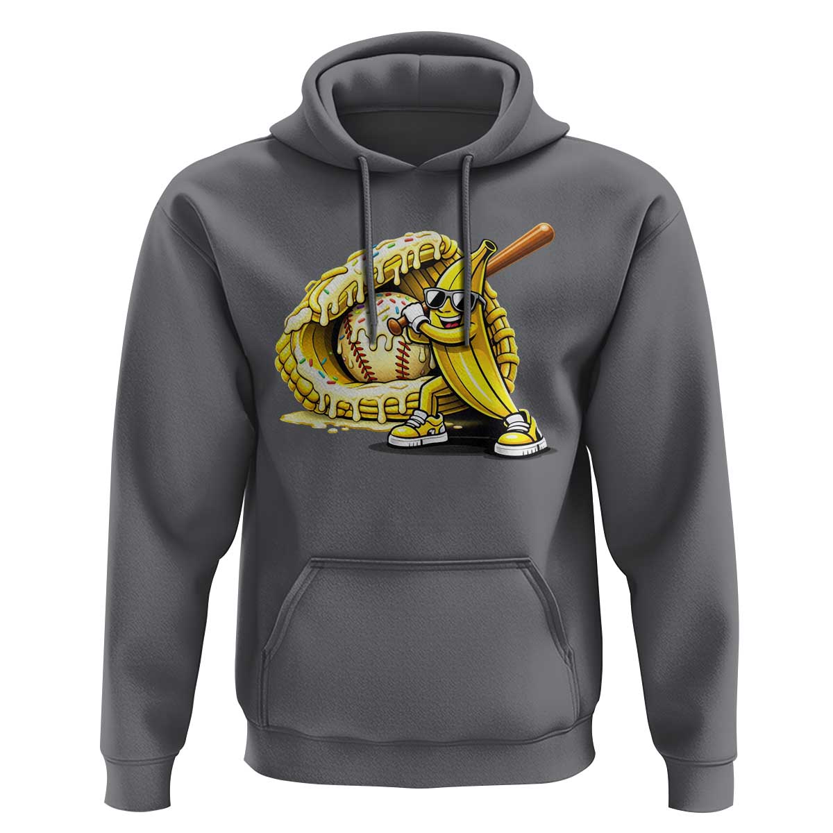 Baseball Banana Hoodie Funny Baseball Glove Drip Kids Youth Boys Girls