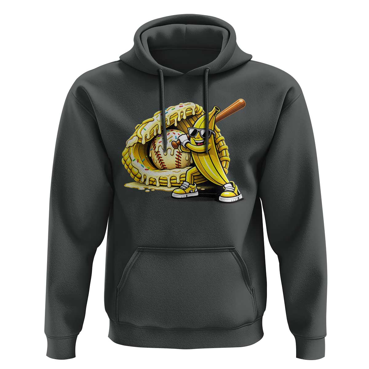 Baseball Banana Hoodie Funny Baseball Glove Drip Kids Youth Boys Girls