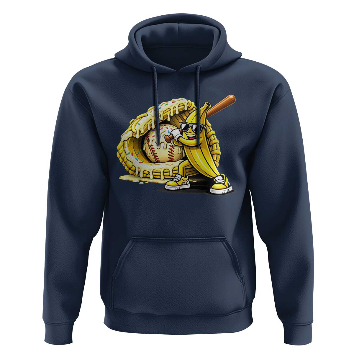 Baseball Banana Hoodie Funny Baseball Glove Drip Kids Youth Boys Girls