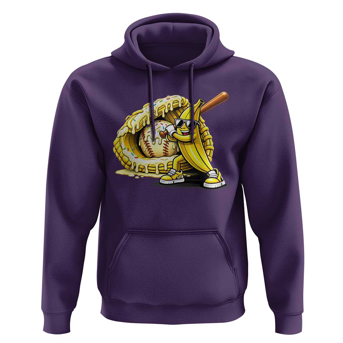 Baseball Banana Hoodie Funny Baseball Glove Drip Kids Youth Boys Girls