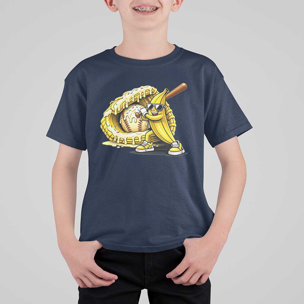 Baseball Banana T Shirt For Kid Funny Baseball Glove Drip Kids Youth Boys Girls