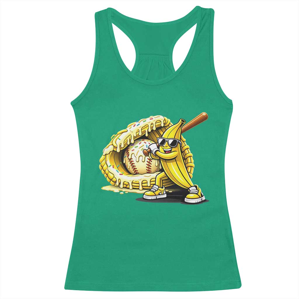 Baseball Banana Racerback Tank Top Funny Baseball Glove Drip Kids Youth Boys Girls