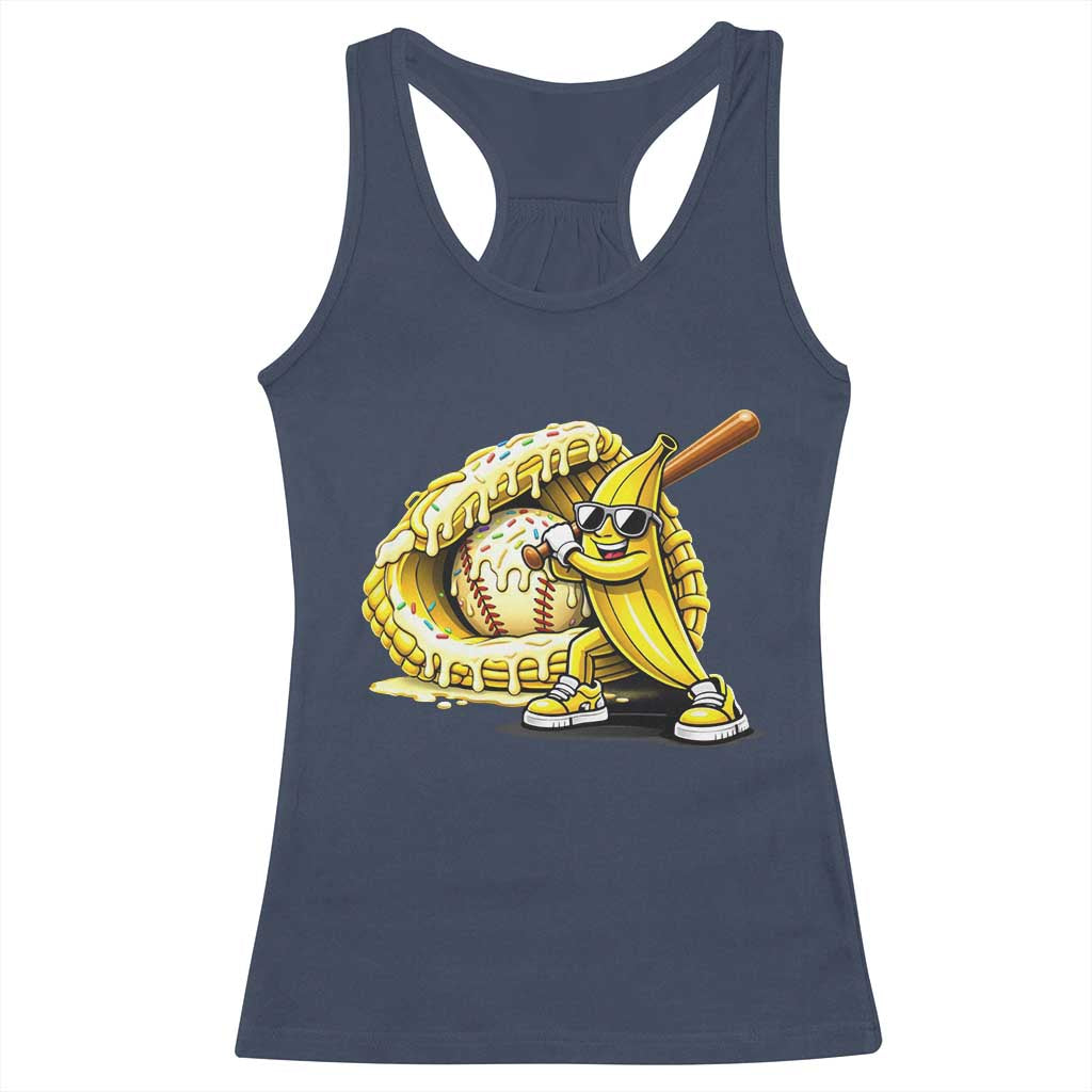 Baseball Banana Racerback Tank Top Funny Baseball Glove Drip Kids Youth Boys Girls