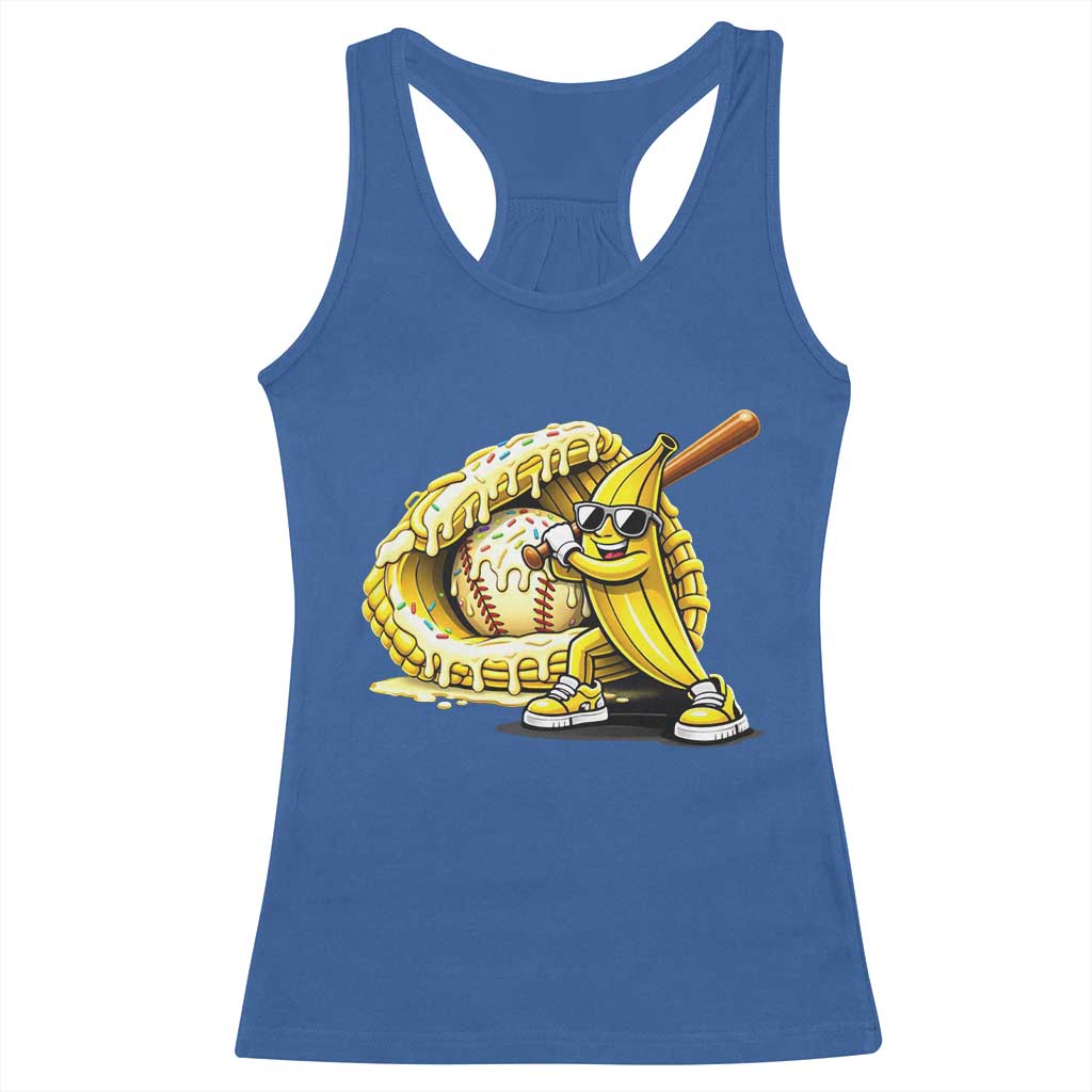 Baseball Banana Racerback Tank Top Funny Baseball Glove Drip Kids Youth Boys Girls