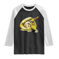 Baseball Banana Raglan Shirt Funny Baseball Glove Drip Kids Youth Boys Girls
