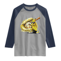 Baseball Banana Raglan Shirt Funny Baseball Glove Drip Kids Youth Boys Girls