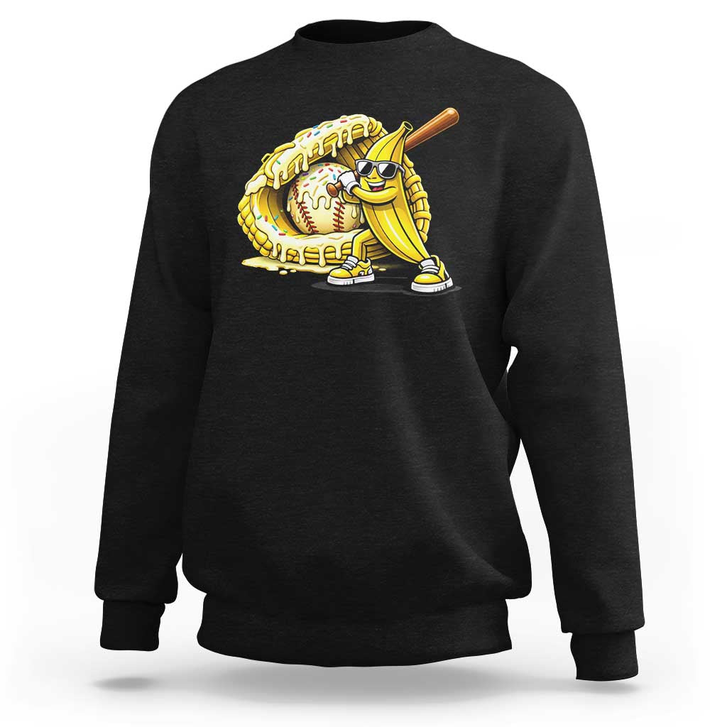 Baseball Banana Sweatshirt Funny Baseball Glove Drip Kids Youth Boys Girls