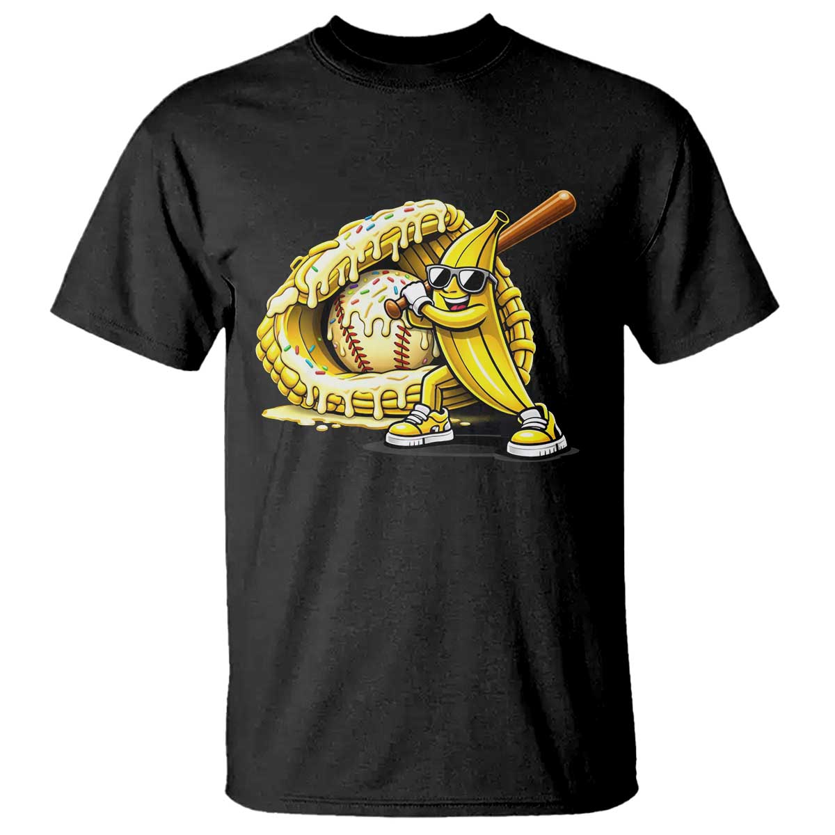 Baseball Banana T Shirt Funny Baseball Glove Drip Kids Youth Boys Girls