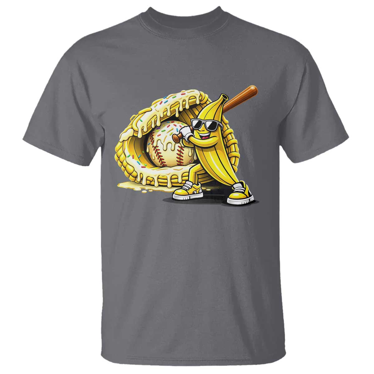 Baseball Banana T Shirt Funny Baseball Glove Drip Kids Youth Boys Girls