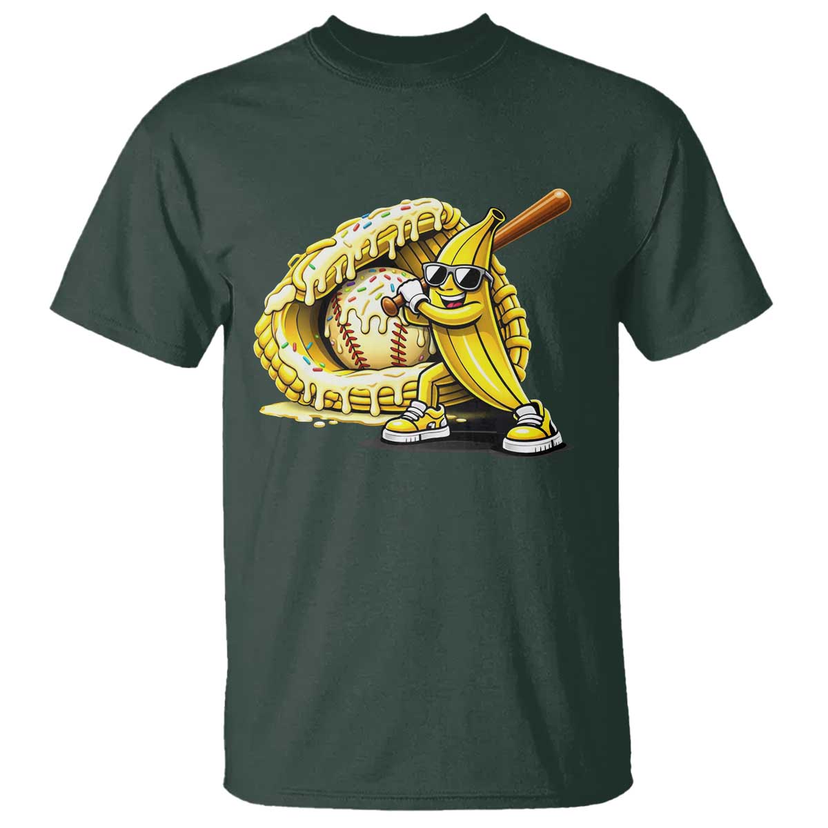 Baseball Banana T Shirt Funny Baseball Glove Drip Kids Youth Boys Girls