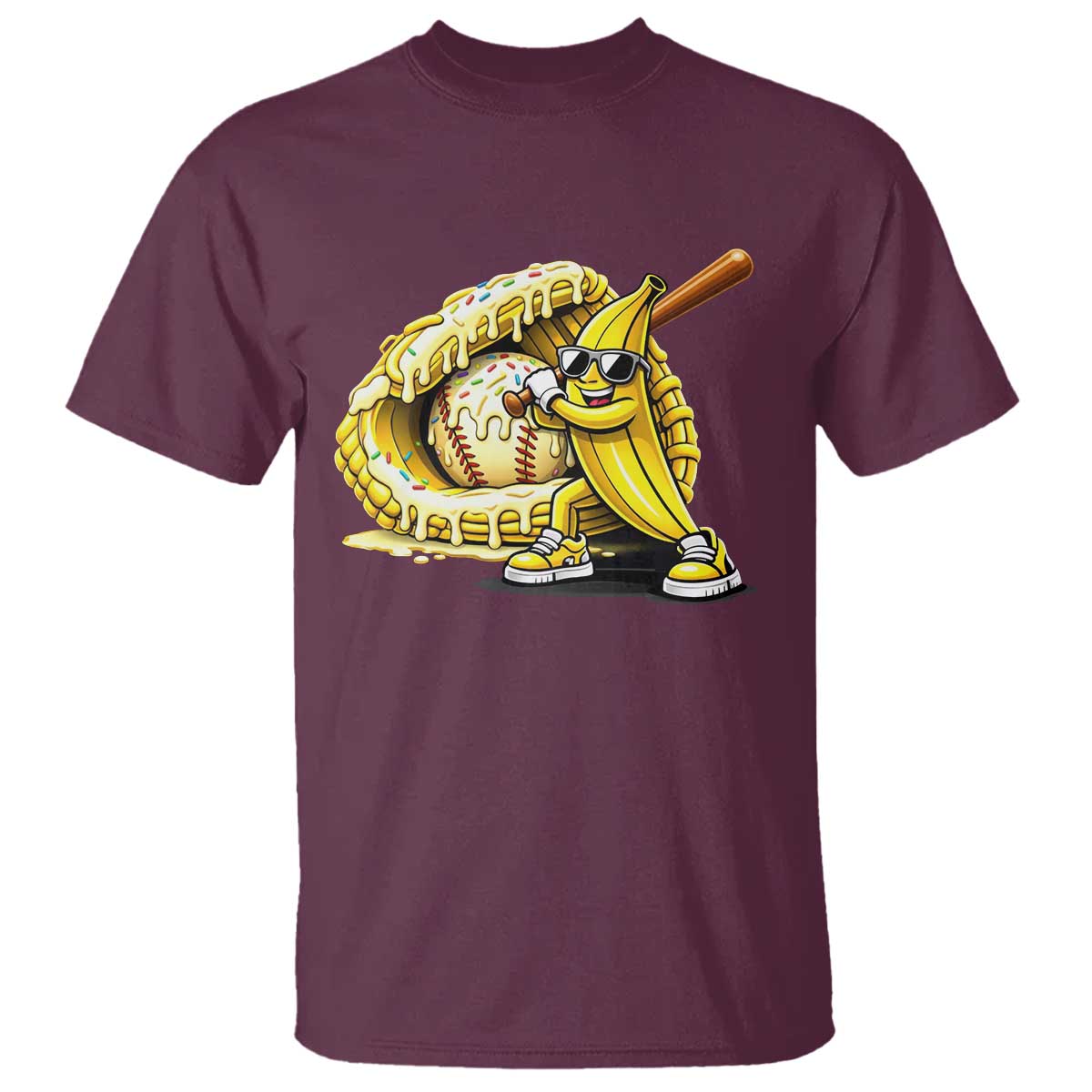 Baseball Banana T Shirt Funny Baseball Glove Drip Kids Youth Boys Girls