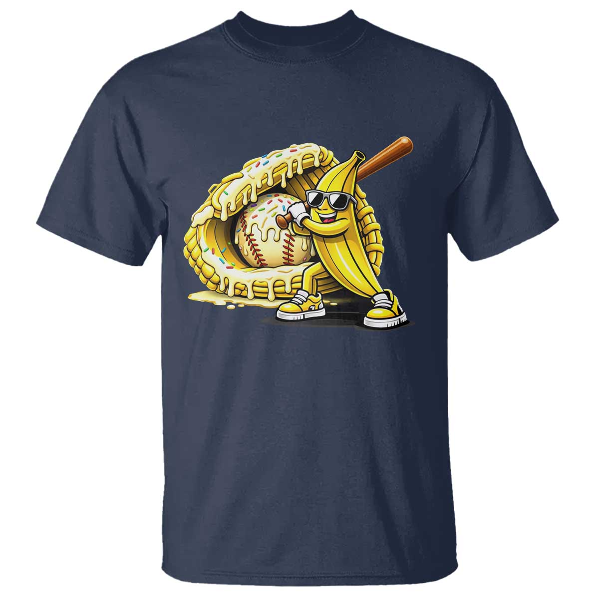 Baseball Banana T Shirt Funny Baseball Glove Drip Kids Youth Boys Girls