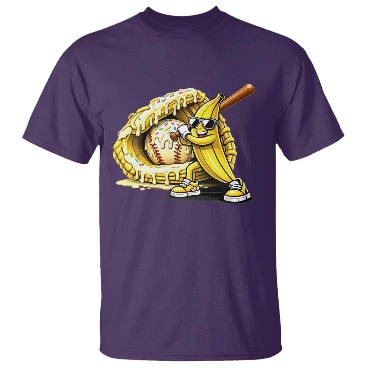 Baseball Banana T Shirt Funny Baseball Glove Drip Kids Youth Boys Girls
