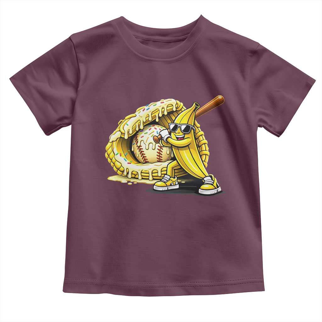 Baseball Banana Toddler T Shirt Funny Baseball Glove Drip Kids Youth Boys Girls