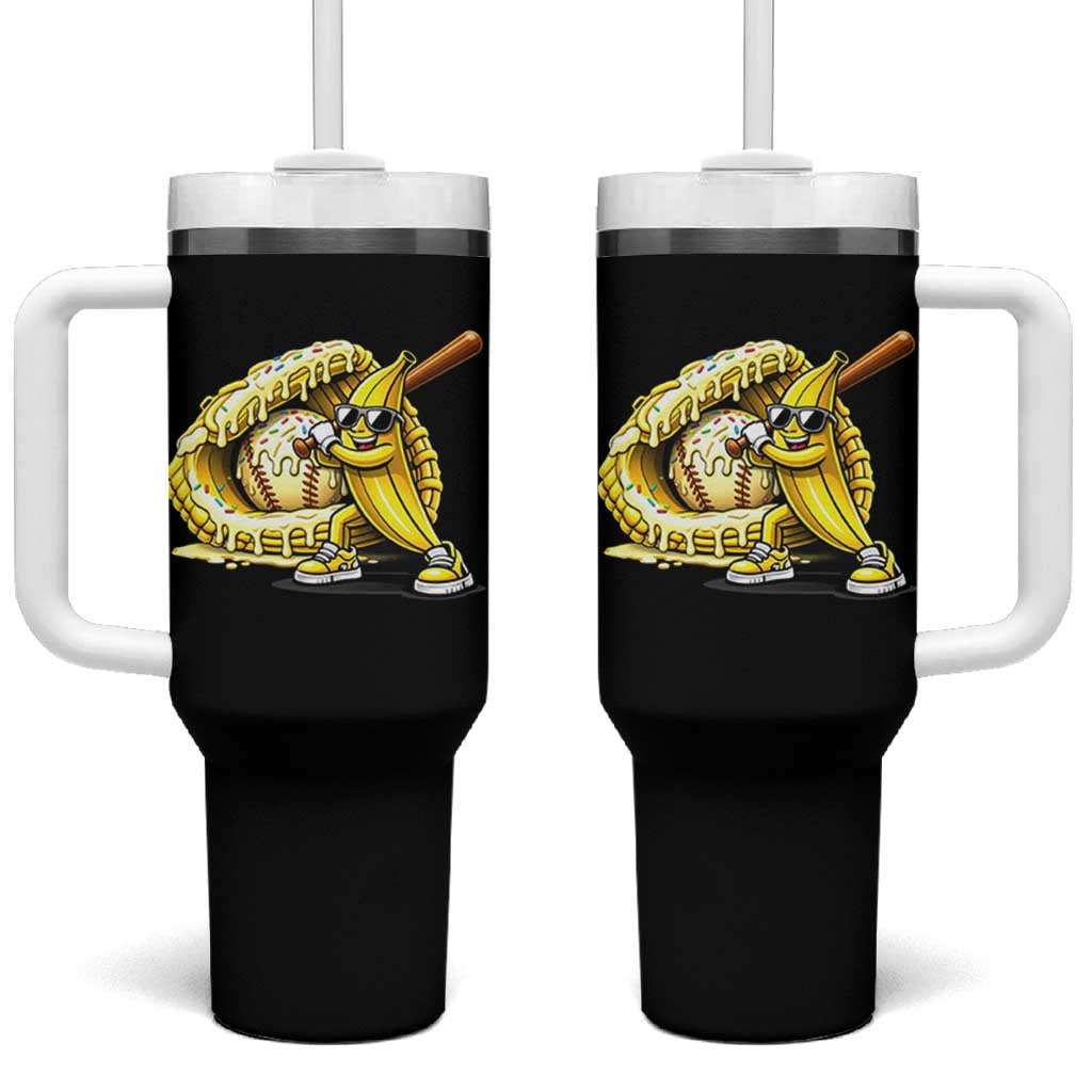 Baseball Banana Tumbler With Handle Funny Baseball Glove Drip Kids Youth Boys Girls