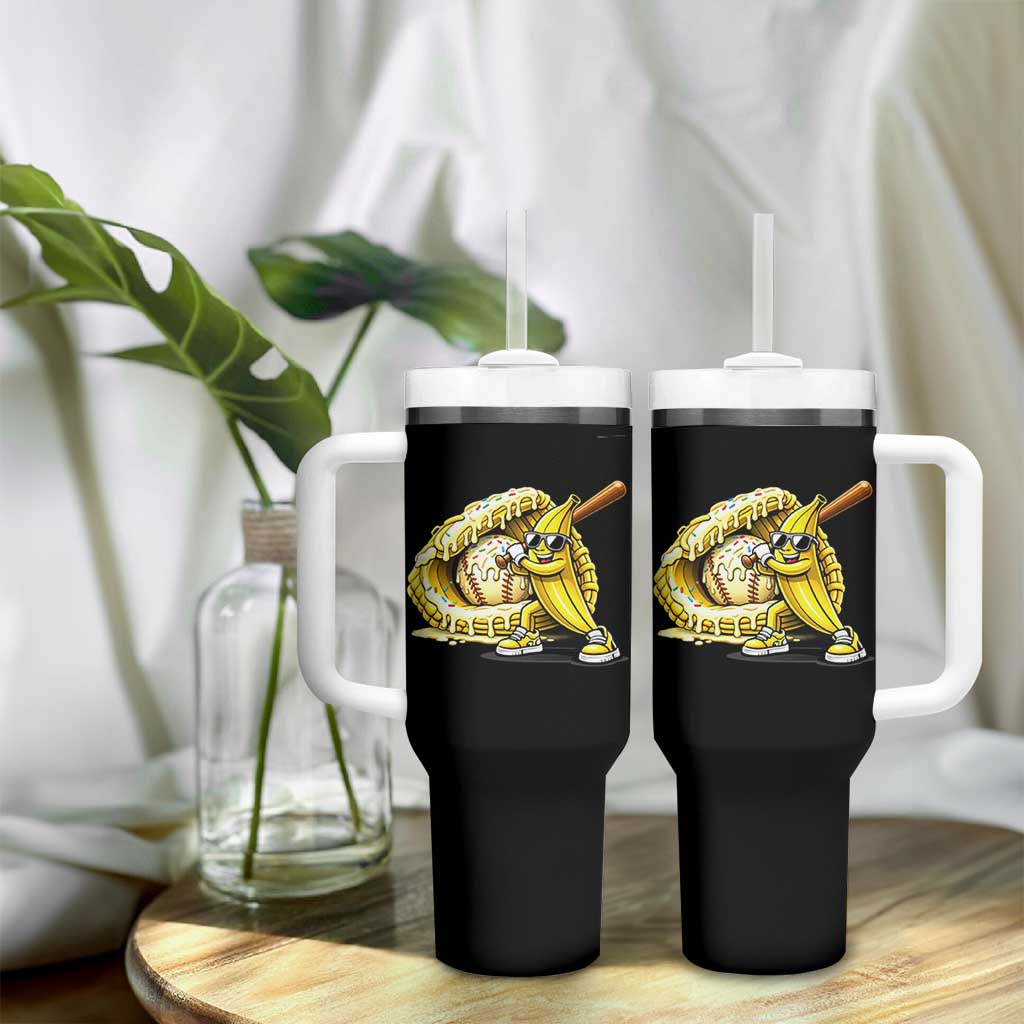 Baseball Banana Tumbler With Handle Funny Baseball Glove Drip Kids Youth Boys Girls