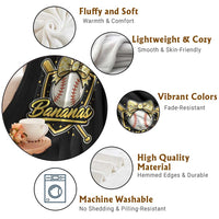 Bananas Coquette Bow Throw Blanket Baseball Bats Banana Lovers Women Girls Kids