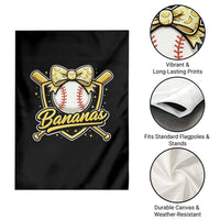 Bananas Coquette Bow Garden Flag Baseball Bats Banana Lovers Women Girls Kids