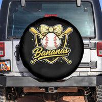 Bananas Coquette Bow Spare Tire Cover Baseball Bats Banana Lovers Women Girls Kids