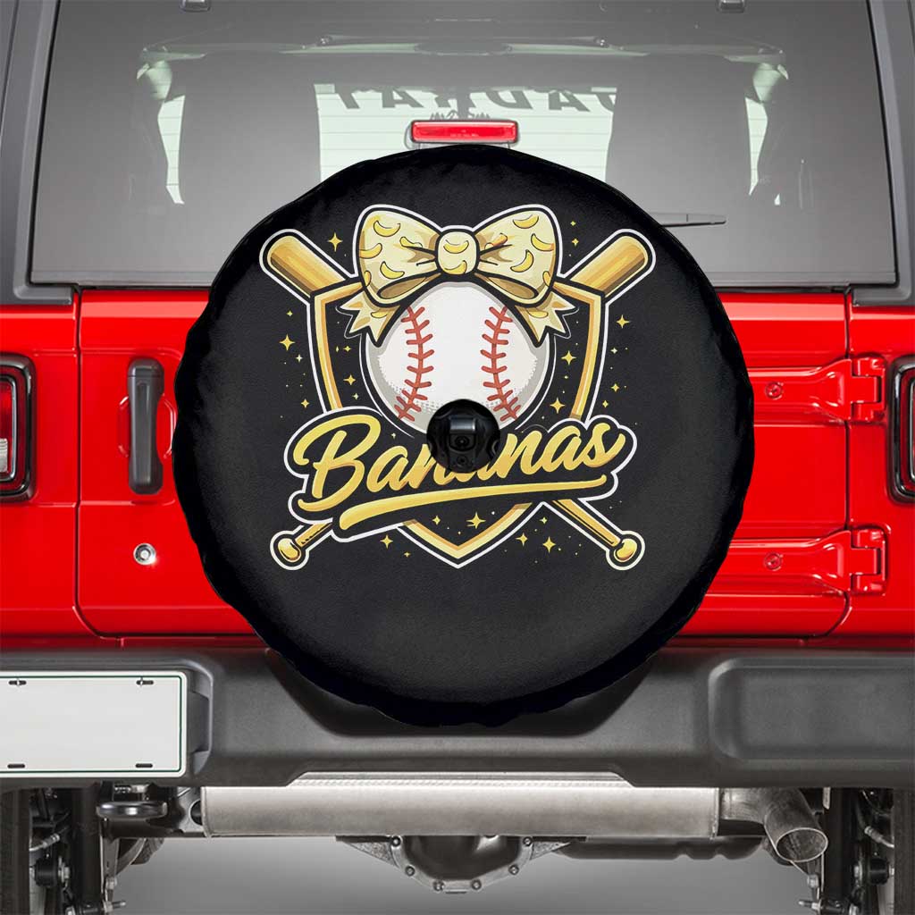 Bananas Coquette Bow Spare Tire Cover Baseball Bats Banana Lovers Women Girls Kids