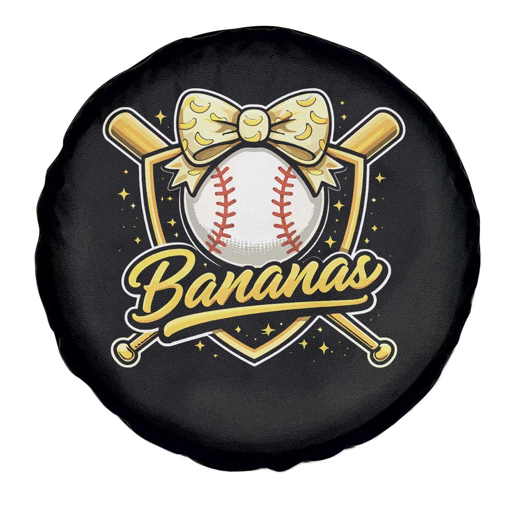 Bananas Coquette Bow Spare Tire Cover Baseball Bats Banana Lovers Women Girls Kids