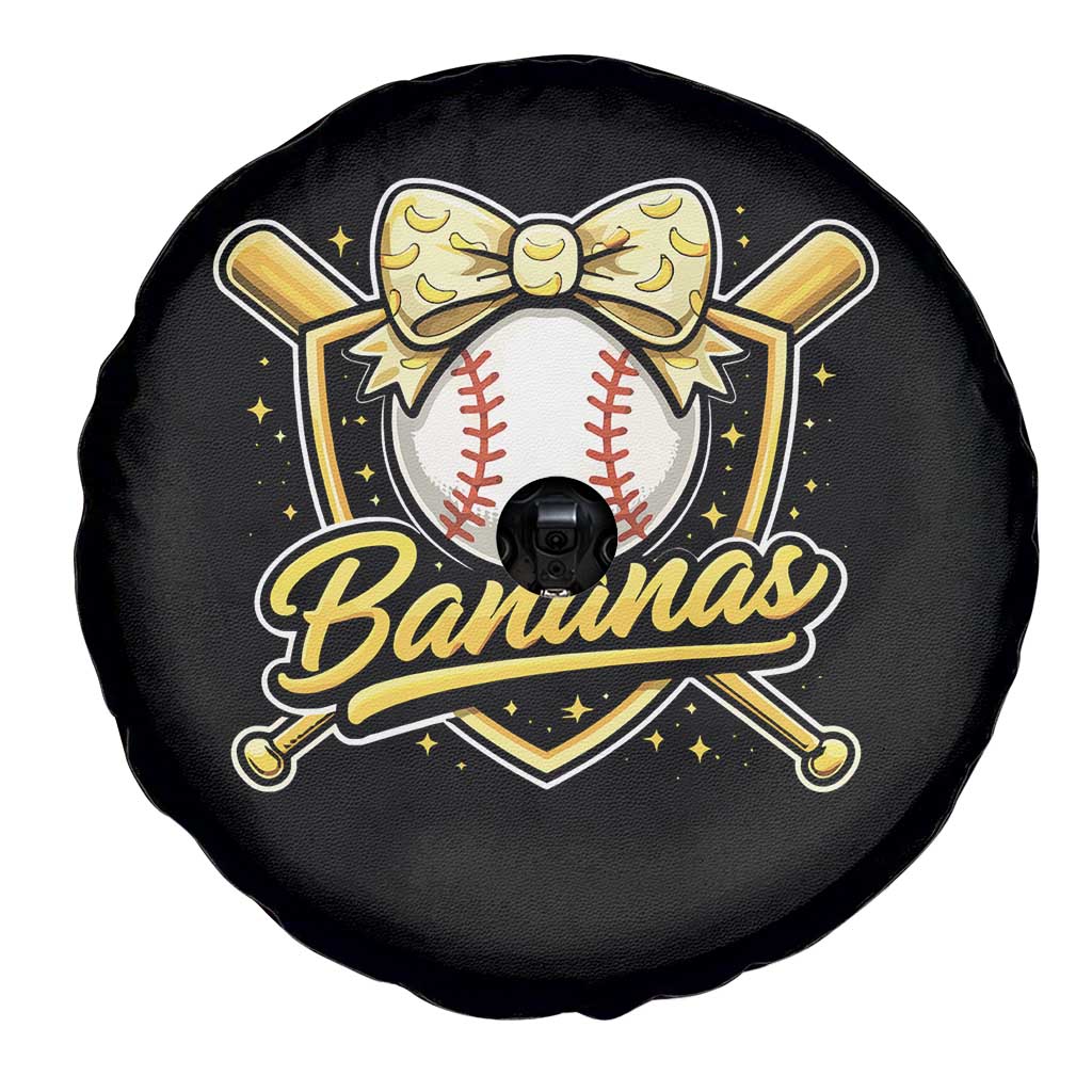 Bananas Coquette Bow Spare Tire Cover Baseball Bats Banana Lovers Women Girls Kids