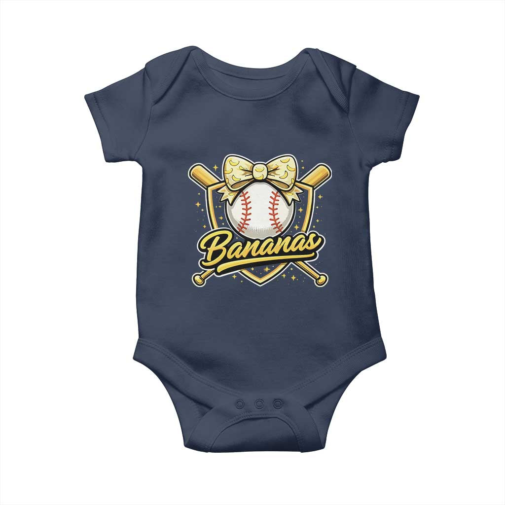 Bananas Coquette Bow Baby Onesie Baseball Bats Banana Lovers Women Girls Kids