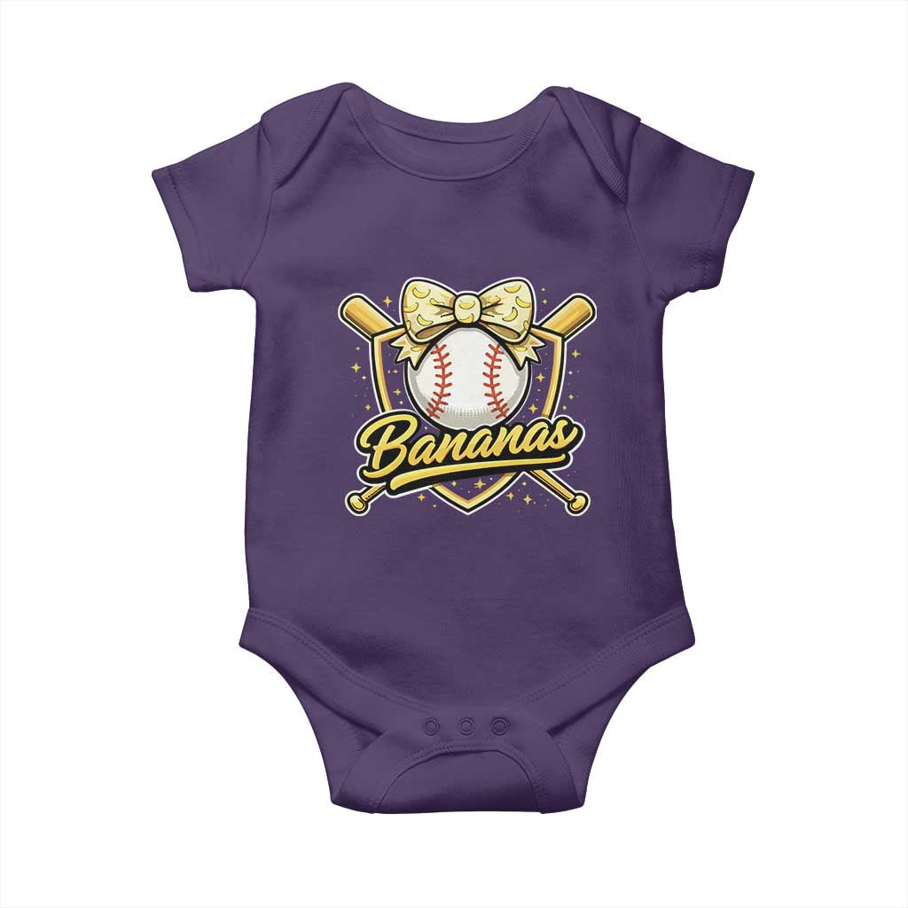 Bananas Coquette Bow Baby Onesie Baseball Bats Banana Lovers Women Girls Kids