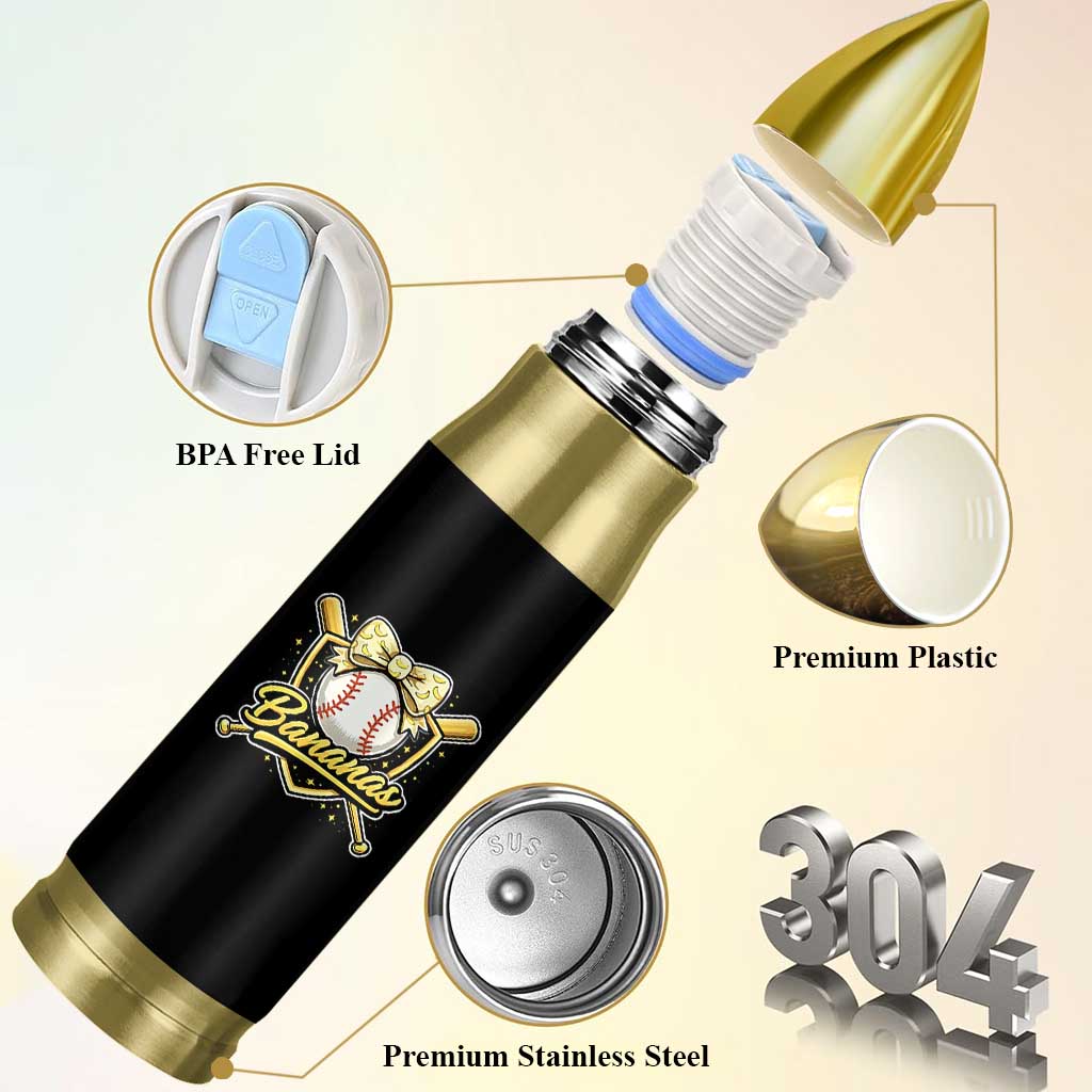 Bananas Coquette Bow Bullet Tumbler Baseball Bats Banana Lovers Women Girls Kids
