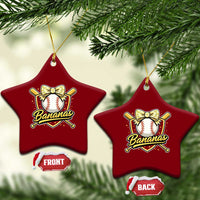 Bananas Coquette Bow Ceramic Ornament Baseball Bats Banana Lovers Women Girls Kids