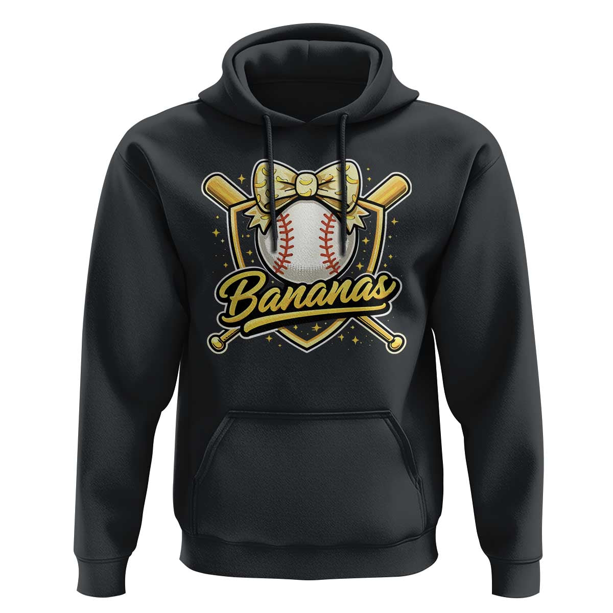 Bananas Coquette Bow Hoodie Baseball Bats Banana Lovers Women Girls Kids