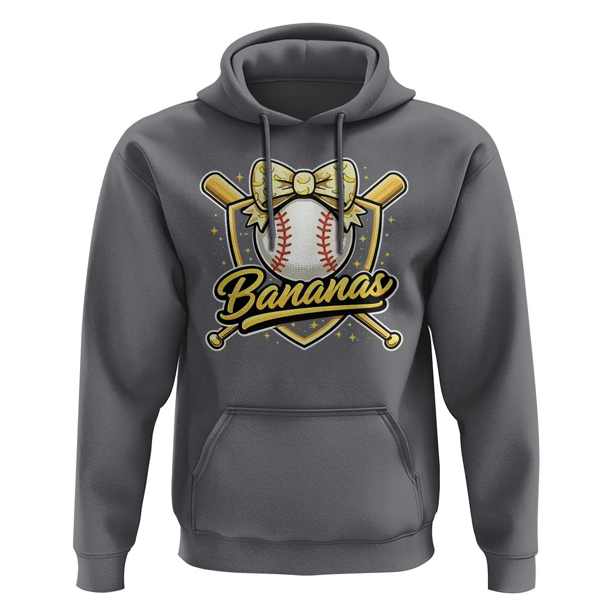 Bananas Coquette Bow Hoodie Baseball Bats Banana Lovers Women Girls Kids