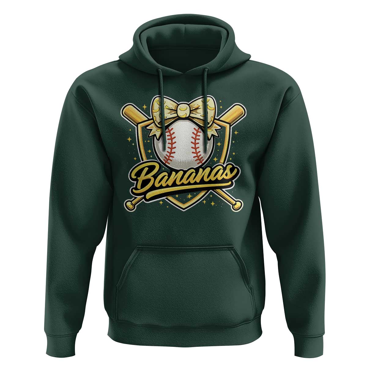 Bananas Coquette Bow Hoodie Baseball Bats Banana Lovers Women Girls Kids