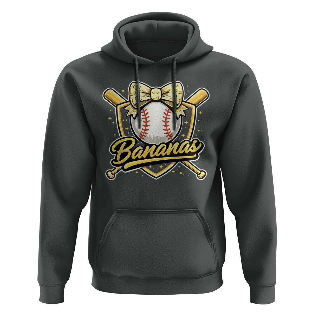 Bananas Coquette Bow Hoodie Baseball Bats Banana Lovers Women Girls Kids