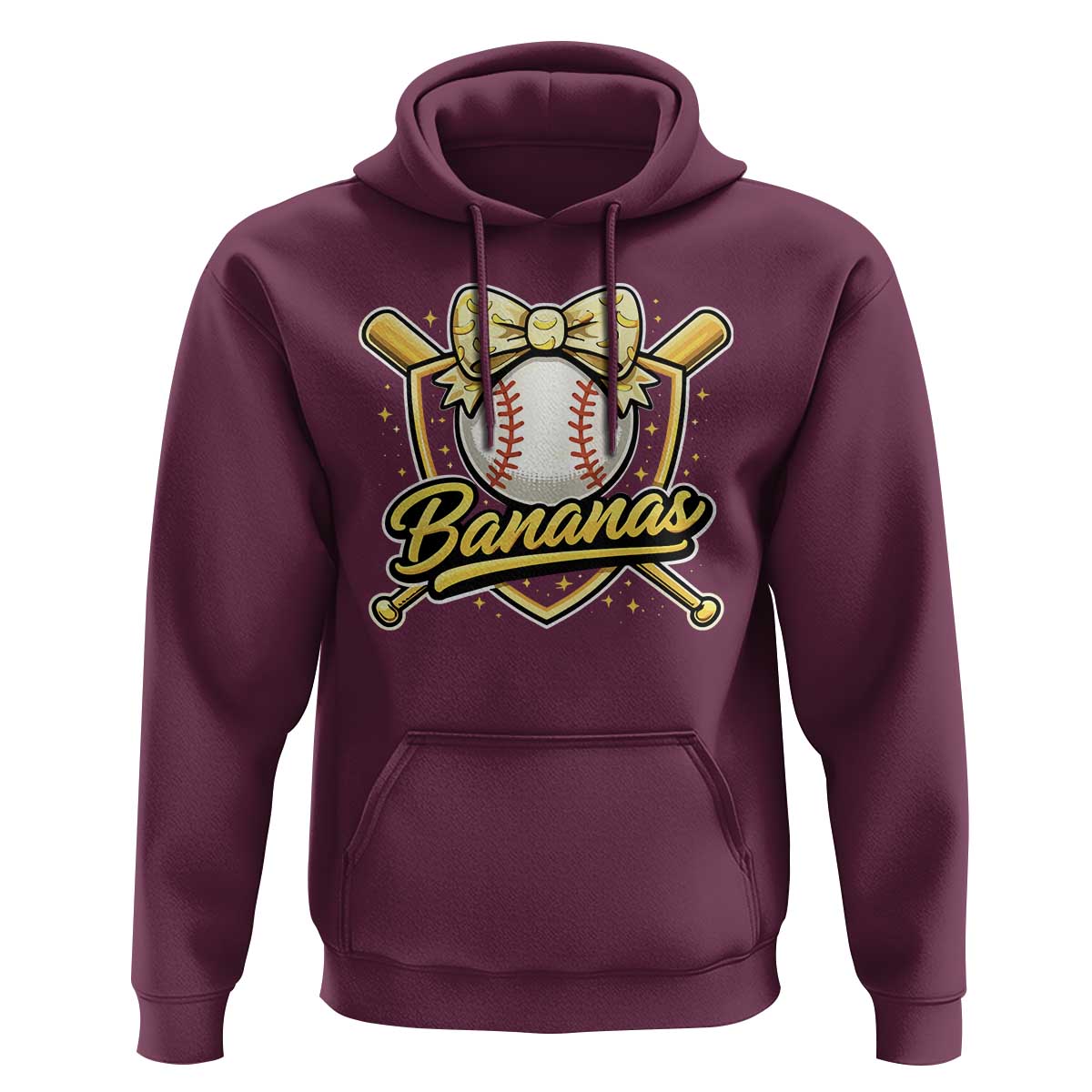 Bananas Coquette Bow Hoodie Baseball Bats Banana Lovers Women Girls Kids