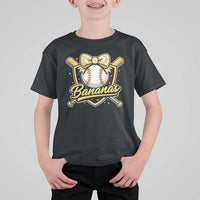 Bananas Coquette Bow T Shirt For Kid Baseball Bats Banana Lovers Women Girls Kids